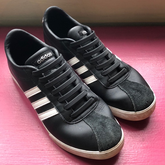 womens black leather adidas sneakers